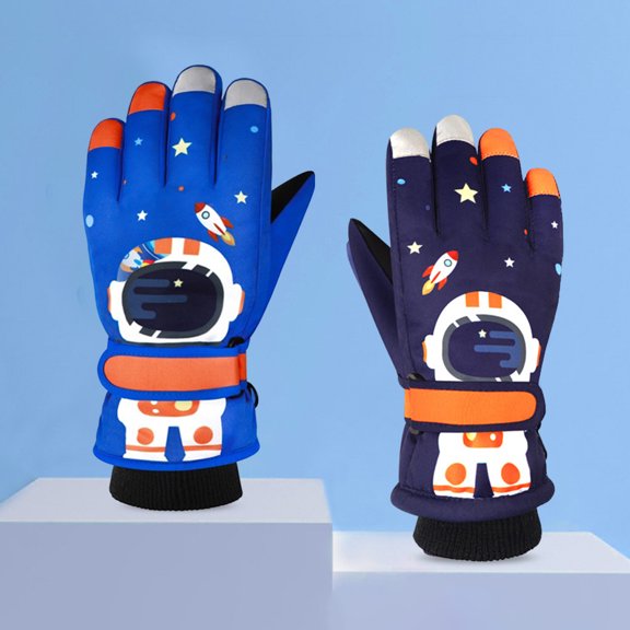 D-GROEE 1 Pair Kids Ski Gloves Winter Warm Gloves Cold Weather Windproof Snowboard Snow Gloves Boys Girls