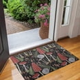 thumbnail image 2 of Red Mushroom Fern Black Pattern Door Rugs,Washable Non Slip Door Mats Indoor,Decorative Door Mats,Entry Mat Indoor for Entrance,Bedroom,Kitchen,Bathroom,17"x30", 2 of 6
