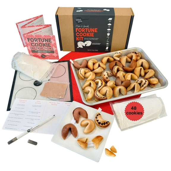 Global Grub DIY Fortune Cookie Kit | Makes 48 personalized cookies w/Ingredients, Tools, Instructions