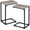 Grey, variant on C Shaped End Table Set of 2, Couch Side Table that Slide Under Sofa, Narrow Small Space TV Trays for Living Room, Bedroom, Black, HET02CBK