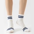 thumbnail image 3 of CoCoMangos Novelty Socks For Women - Striped Retro Mini Crew Sporty Calf Casual Cotton Ankle Socks, 3 of 7