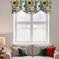 thumbnail image 3 of Sunflower Butterfly Tie Up Valances Curtain, Adjustable Kitchen Vintage Rose Blue White Stripe Retro Valances for Windows Decor, Rod Pocket Short Curtains Set for Bedroom/Bathroom, 60"x18", 3 of 9