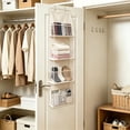 thumbnail image 4 of Over Door Hanging Storage Organizer, 4 Tier Fabric Mesh Bag with Metal Hooks for Bedroom Closet, 4 of 6