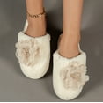 thumbnail image 2 of Vedolay Slippers Women Cute Comfy Knitted Slip On House Slippers Indoor Beige,41, 2 of 5