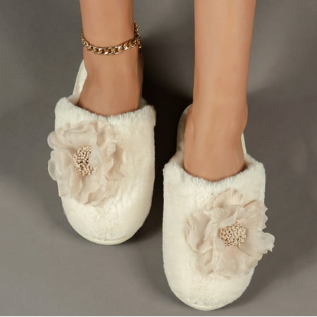 

Gubotare House Slippers Women s House Slippers Indoor Fuzzy Fluffy ry Cozy Home Bedroom Comfy Winter Cute Warm Outdoor Shoes Beige 7