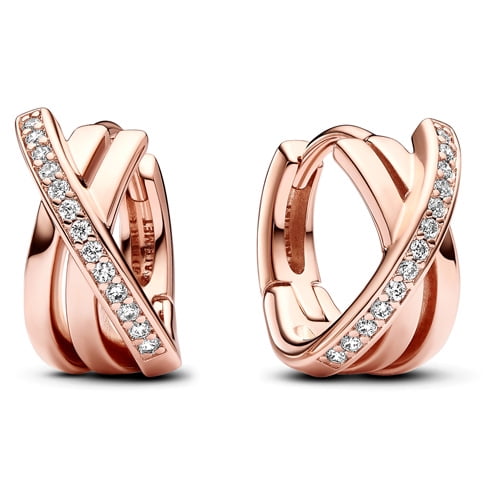 PANDORA Square Sparkle Hoop Earrings - 298503C01 - Walmart.com