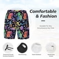 thumbnail image 3 of Naloa Colorful Animals Print Men Swim Trunks with Compression Liner ,Board Shorts,Men's Swim Shorts with Drawstring and Elastic Waistband-XX-Large, 3 of 6