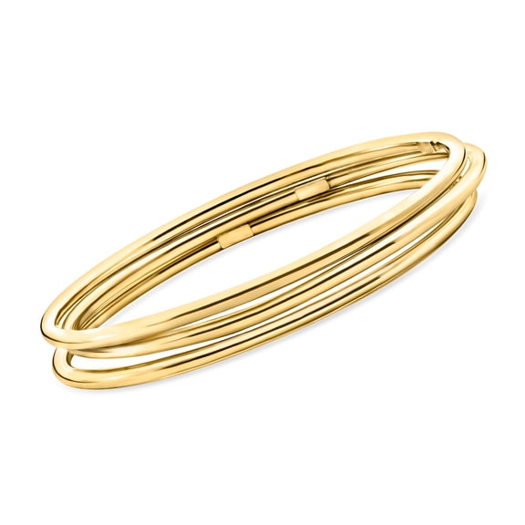 Ross-Simons Italian 22kt Gold Over Sterling Jewelry Set: 3 Polished Bangle Bracelets, Women's, Adult