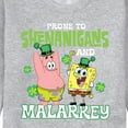 thumbnail image 3 of SpongeBob SquarePants - Prone To Shenanigans And Malarkey - Men's Crew Neck Fleece Pullover, 3 of 6