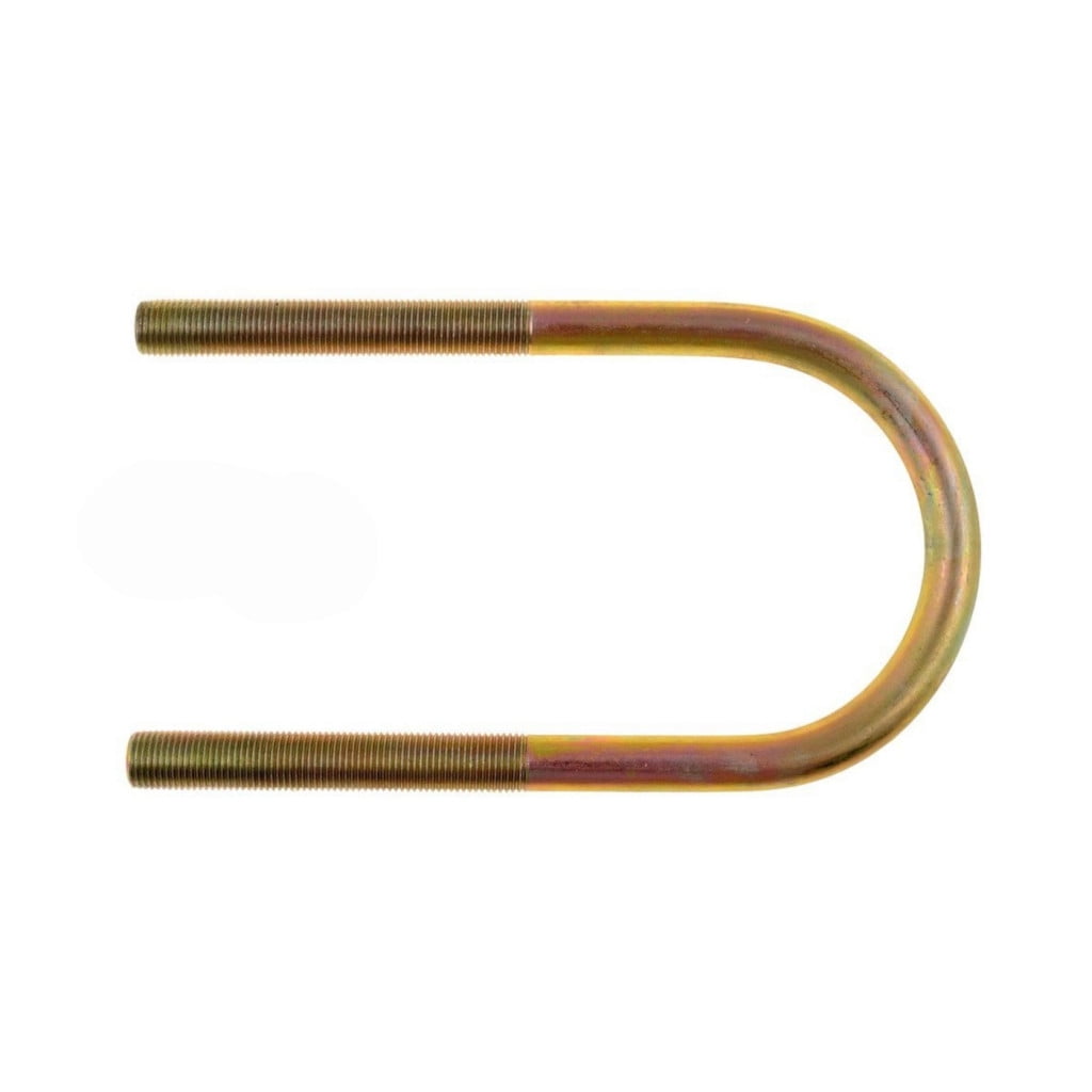 KarParts360 Threaded U-Bolt | Yellow Zinc | Steel | Round U-Bolt | Heat Hardened | Fine Thread | 1/2 Inches Thread Diameter