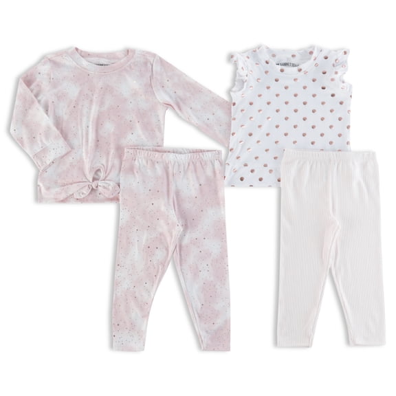 Nannette Toddler Girl 4Pc Mix and Match Set W/Headband, Size 2T-4T