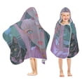 thumbnail image 2 of Anime Girl and Cat Hooded Beach Towel Kids Bath Towels Quick Dry for Pool Swiming 50" x 23.5" Microfiber Soft Bathrobe, 2 of 7