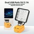 thumbnail image 3 of 4/6/8 inch Cordless LED Work Light for Dewalt 20V Battery Wide Beam Flood Light with Two USB Charging Port LED Light for Emergency Workshop  Garage (No Battery), 3 of 6