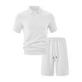 thumbnail image 6 of GERsome Mens 2 Piece Outfits Short Sleeve Button Down Shirts and Shorts Set with Pockets Summer Casual Texture Beach Tracksuits S-3XL, 6 of 7
