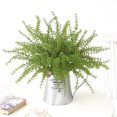 thumbnail image 3 of 5 Branches Artificial Eucalyptus Plant Plastic Leaf Plant Fake Greenery Plant, 3 of 9