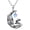 Artificial moonstone, variant on Skull Pendant Necklace 925 Sterling Silver with Birthstone/Synthetic Moonstone/100 Languages Gemstone Gothic Jewelry Halloween Gift for Women, Wife, Mom
