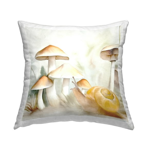Stupell Industries Marigold Floral Moth Decorative Printed Throw Pillow Design by Leah Straatsma.