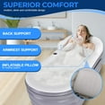 thumbnail image 2 of SereneLife Spa Bathtub with Bubble Massage Mat – Inflatable Bathtub with Pillow, Cup Holder, Remote Control for LED Lighting, Backrest and Armrests, Supporting Up To 190 lbs. 66" x 30" x 26", 2 of 6