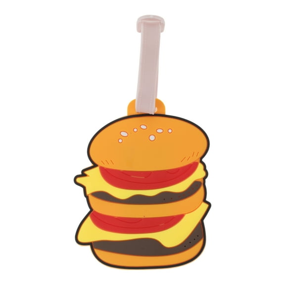 Unique Bargains 1 Pc Skinny Burger Luggage Tag for Travelling Orange Yellow