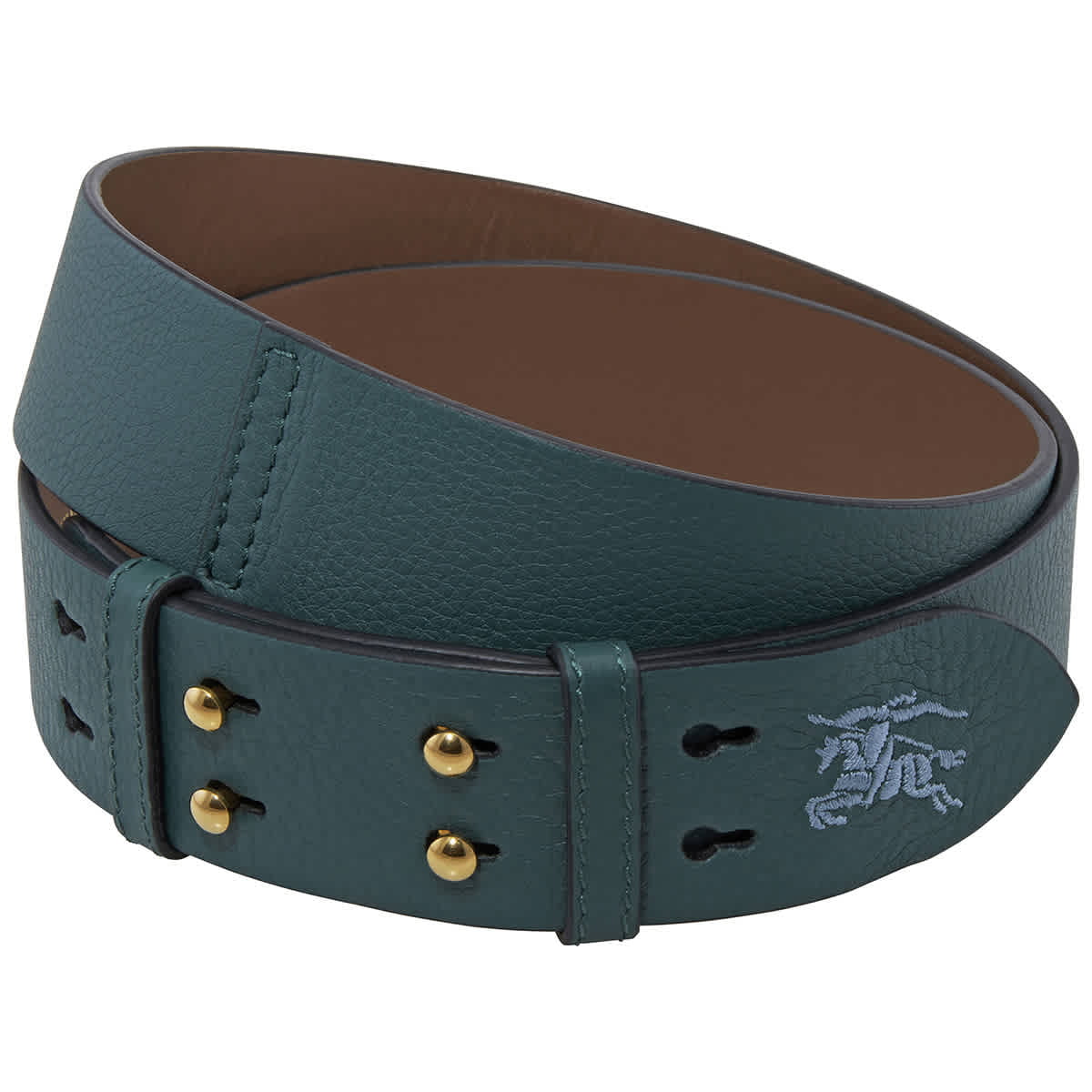 Burberry Equestrian Knight Logo Sea Green Leather Handbag Belt Strap -  