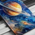 thumbnail image 6 of Sci-fi Planet Saturn Meteor Shower Faux Leather Travel Luggage Tag, 6 of 7