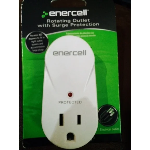 Fyna -Enercell Rotating 360 Mini Travel Surge Protector Suppressor Single Outlet Led