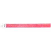 SICURIX Sequentially Numbered Security Wristbands, 3/4, Red, Pack of 100