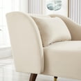 thumbnail image 2 of Miniyam Velvet Chaise Lounge, Upholstery Accent Chaise Chair with Pillow for Living Room Bedroom, Left Armrest, Beige, 2 of 7