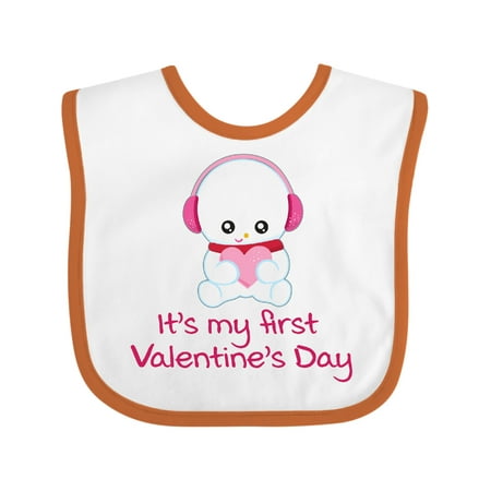 

Inktastic It s My First Valentine s Day Gift Baby Boy or Baby Girl Bib