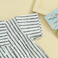 thumbnail image 6 of Bagilaanoe 2pcs Toddler Baby Boy Shorts Set Short Sleeve Striped Shirt Tops + Shorts 6M 12M 18M 24M 3T 4T Kids Casual Summer Clothes, 6 of 8