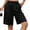 BZ26_Black, variant on Shorts for Women Dressy Casual High Waisted Wide Leg Pleated Shorts with Pockets Elastic Waist Knee Length Pants Khaki 2XL