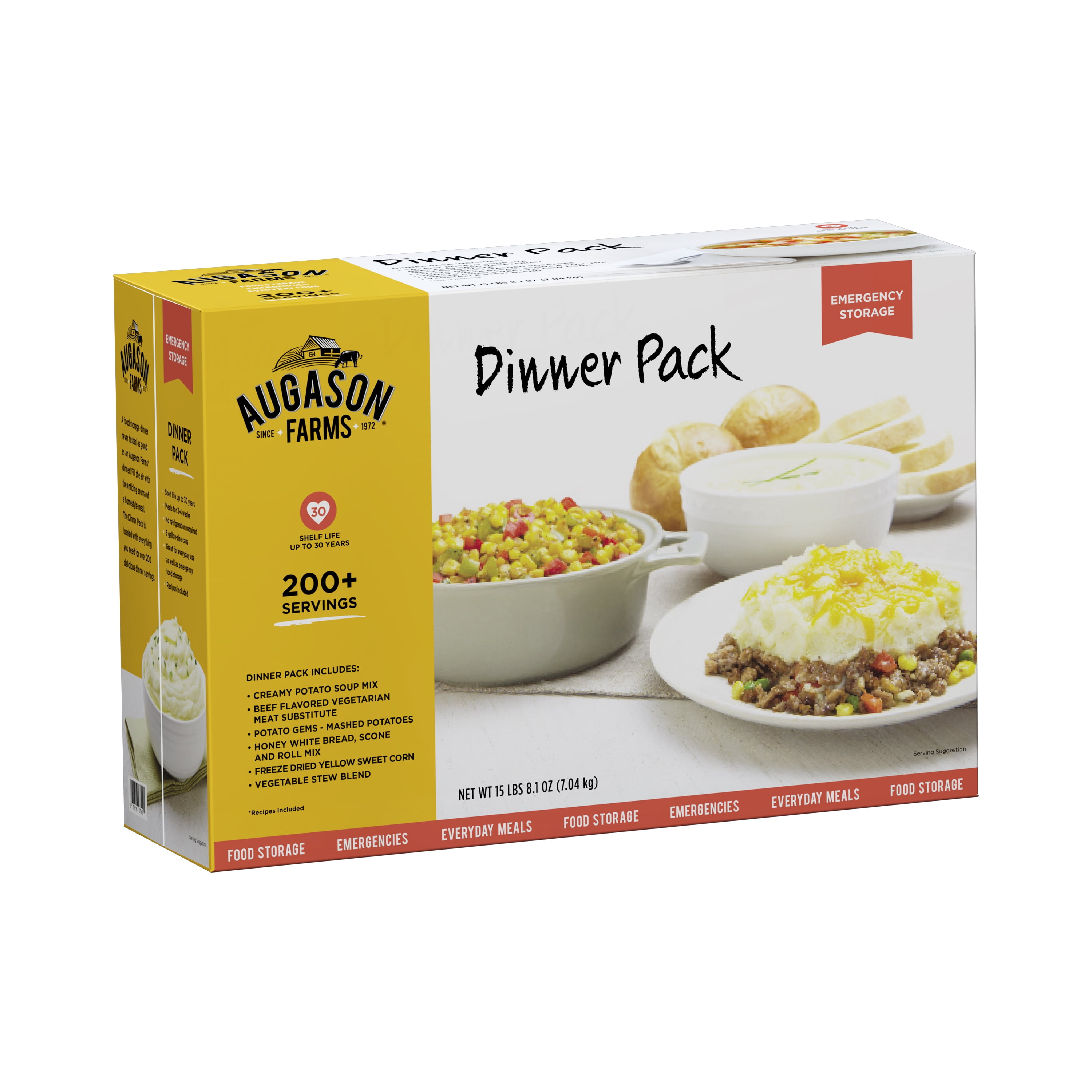 Augason Farms Dinner Pack Emergency Food Storage Kit 15 ...