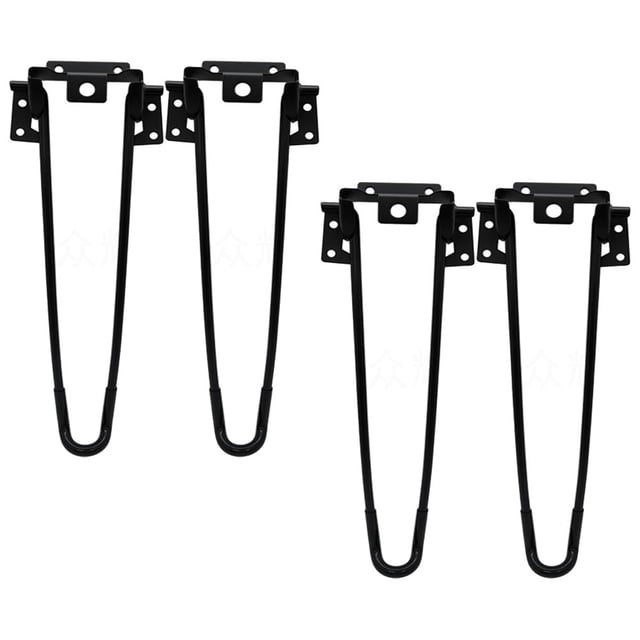 unbranded 4Ud Patas De Plegables De Metal Negro Para Muebles DIY Con Hairpin Y Alta Resistencia