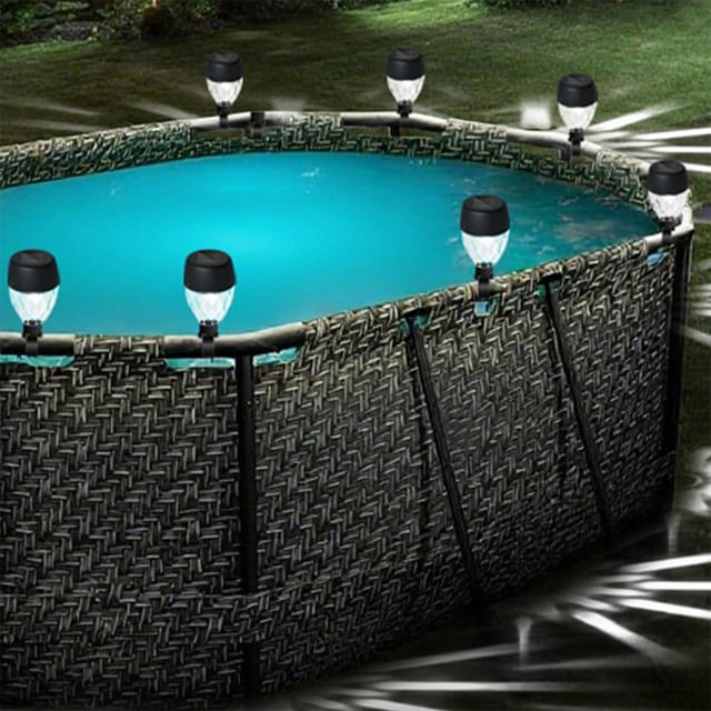 Solar-Powered Led Lights, Motion-Sensor Garden Lights With Ip68 Waterproof Rating, for Pool and Pond, White