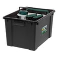thumbnail image 3 of Remington 18 Gallon Loackable Storage Totes with Lids, Green Lid, Heavy-Duty Durable Stackable Containers, Large Garage Organizing Bins Moving Tubs, Rugged Sturdy Equipment Utility Tool Box, 3 of 8