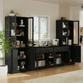 thumbnail image 5 of RichYa 4Pcs Kitchen Pantry Storage Cabinet,Modular Furniture Cabinets with Display Glass Doors,Hutch Buffet Cabinet with Drawers for Dining Room,Black, 5 of 10