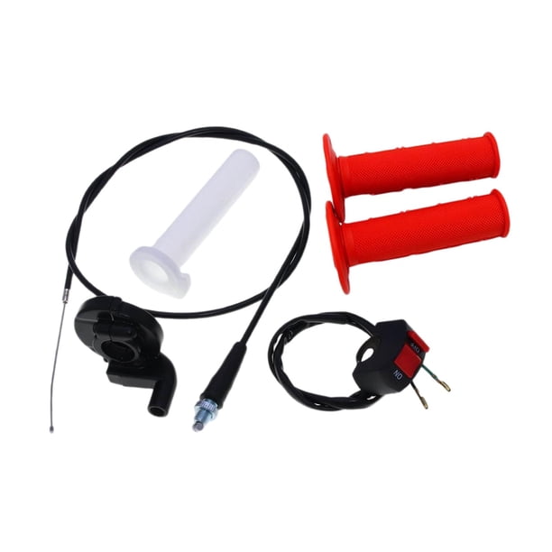 Juego de cables para puños del acelerador de motocicleta, 7/8" (22 mm), repuesto para moto rojo