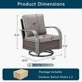 thumbnail image 7 of Unnifurnzi Patio Swivel Glider Outdoor Chair-All Weather Wicker Patio Swivel Rocking Chairs Patio Chairs for Deck Porch Lawn Garden Backyard-Brown/Gray, 7 of 7