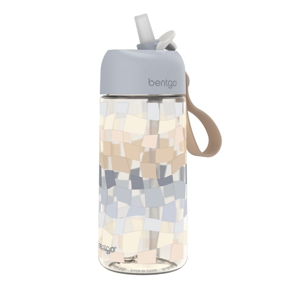 bentgo Whimsy & Wonder Plastic Water Bottle 15 oz. Checker Gradient (BGKDWB1-CHK)