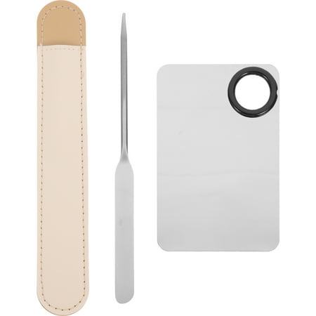 1 Set Makeup Mixing Palette Stainless Steel Mixing Tray with Spatula for Foundation Nail Art