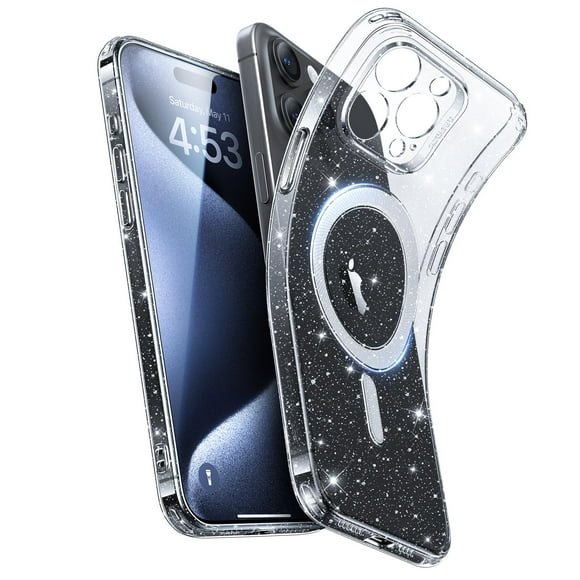 Funda de teléfono ESR para iPhone 15 Pro Clear Shimmer Pink