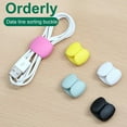 thumbnail image 4 of 1 Box Cable Organizer Flexible  Mini Earphone Data Cord Clip Wire Winder for Desktop, 4 of 8