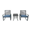 thumbnail image 6 of Outdoor Patio Bistro Metal Rocking Conversation Set with Table, Weatherproof Rope & Steel, Removable Cushion Covers, Anti-Tip Rocking Chairs for Balcony Porch, 6 of 7
