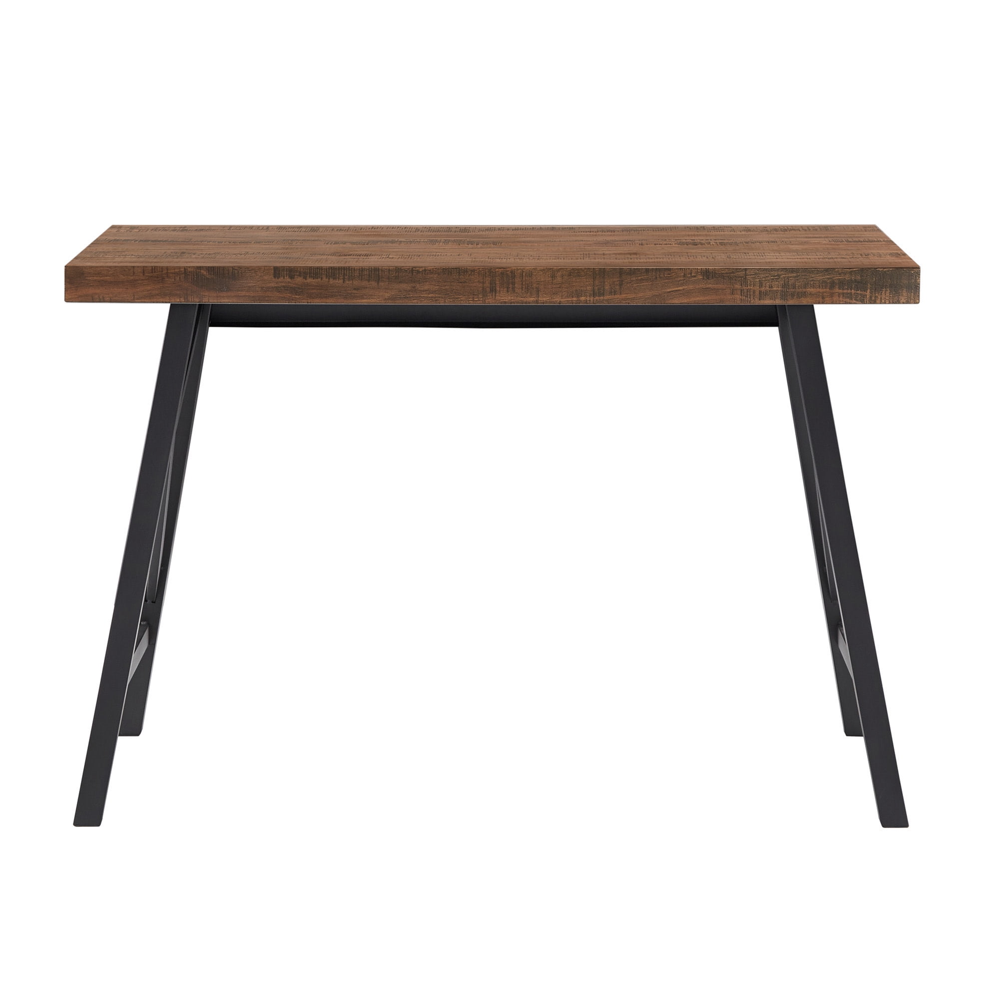 Weston Home Westyn Rustic X-Base Desk,Brown Finish