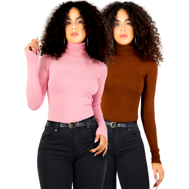 Set De 2 Sueteres Mujer De Cuello Alto Unitalla Sueteres Dama Sweaters