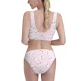 thumbnail image 5 of High Waisted Bikini Sets For Women, Pink Romantic Loving Glasses Cat Swimsuits Tummy Control, Two Pieces Bathing Suit, 5 of 8