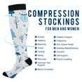 thumbnail image 2 of FORMRS Womens Knee High Socks Casual Long Thick Travel Daily Wear, 1 Pair, Blue Simple Cartoon Snowmen, 2 of 6