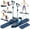 Blue, variant on FLAZECON Pilates Slider Board for Women Home Workouts Detachable Portable Pilates Reformer Machine with Resistance Bands Mini Fitness Equipment
