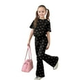 thumbnail image 2 of XIYON Girls Clothing Set Casual Fashion Outfit Bow Short Sleeve Top And Long Pants Comfy 2 Piece Playwear 8-9 Years, 2 of 5