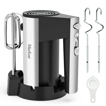 Bluebow Electric Hand Mixer, 5 Speed with Turbo, Kitchen Handheld Mixer with Stainless Steel Whisk, Dough Hook Attachment and Storage Base